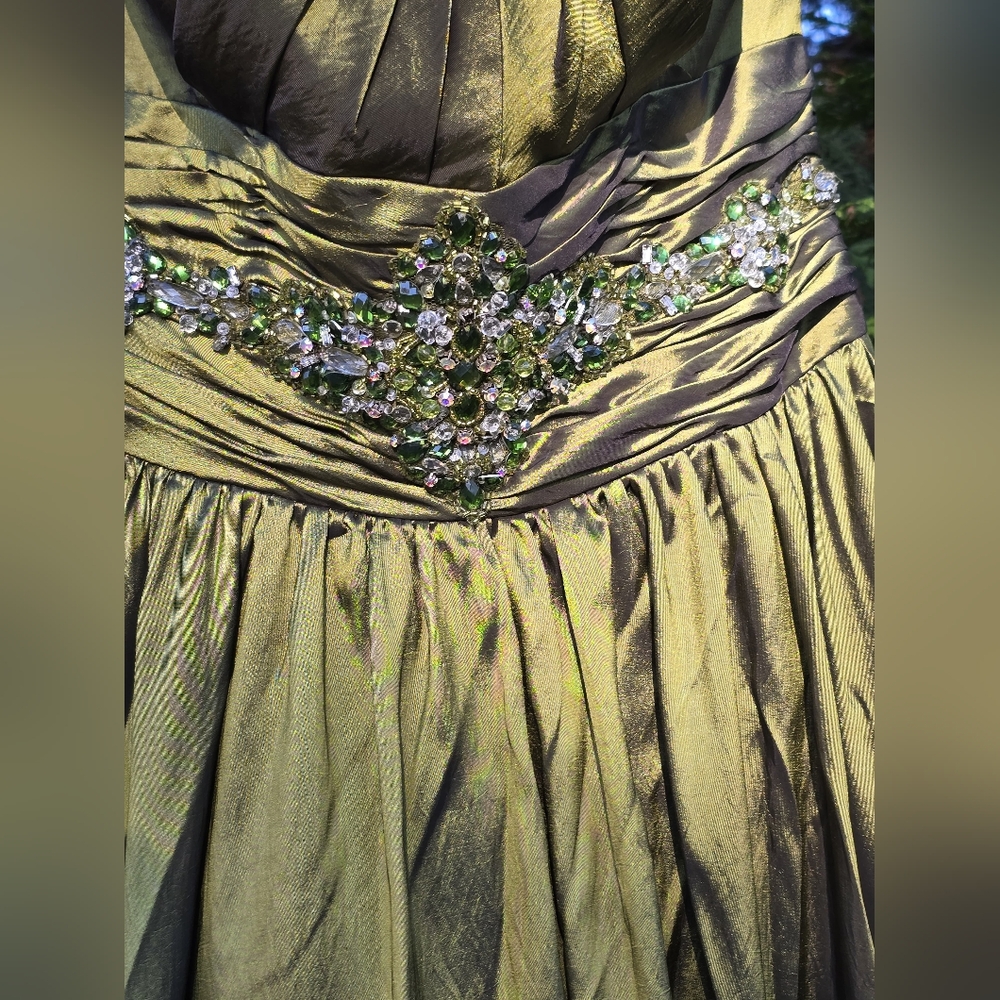 Flirt By MAGGIE SOTTERO Emerald Green XV Ball Gown Formal Dress  Size 10 - Picture 8 of 15